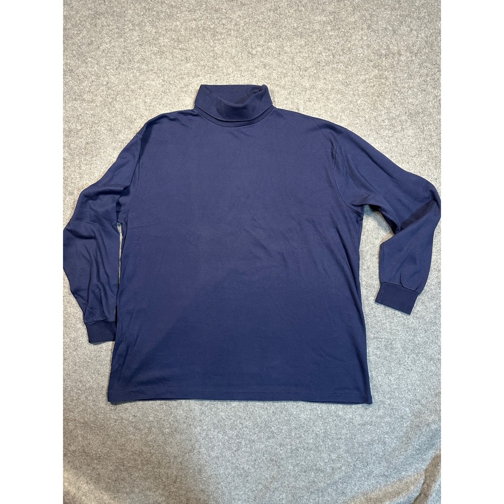 High Sierra Mervyns Turtleneck XXL Navy Blue Cotton Blend Long Sleeve Shirt